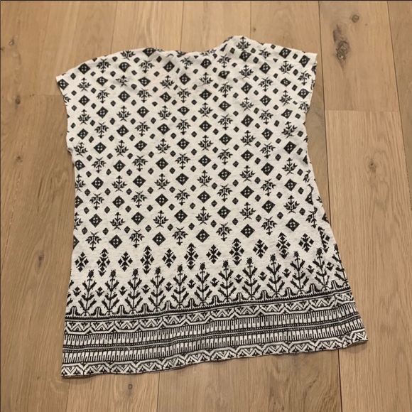 Joie Nasa Linen Short Sleeve Tee Shirt Black White - Picture 9 of 13